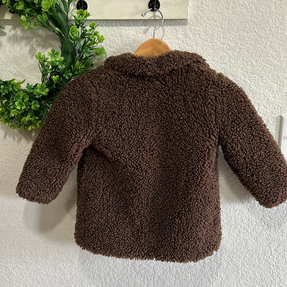 Zara Brown Teddy Coat Size 4/5 - Picture 8 of 8